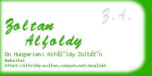 zoltan alfoldy business card